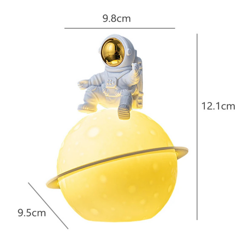 Luz Noturna Astronauta na Lua - Lâmpada Criativa para Decoração e Presentes