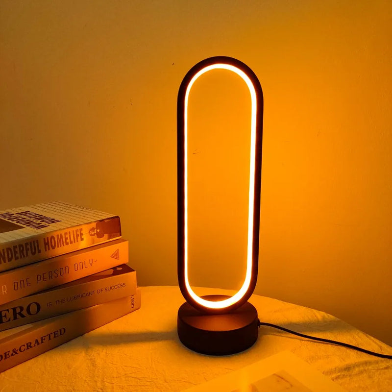 Luminária de Mesa LED para Quarto e Sala de Estar - Três Cores com Dimerização