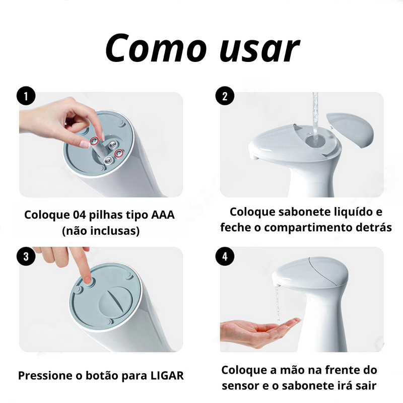 Saboneteira Inteligente com Sensor Automático - AriShop - Utensilios para banheiro