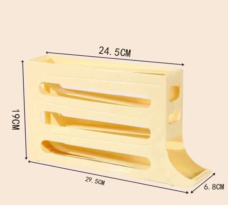 Suporte Deslizante de Armazenamento de Ovos Automático para Geladeira