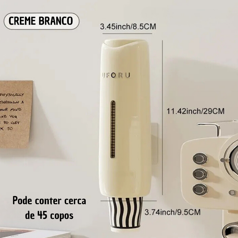 Dispensador de Água Sem Perfuração - Suporte de Parede e Extrator de Copos